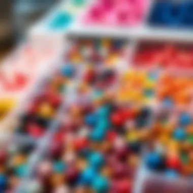 The Art of Color Coordination in Crafting A close-up view of colorful beads neatly arranged in compartments