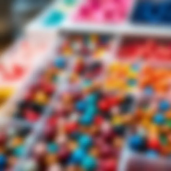 The Art of Color Coordination in Crafting A close-up view of colorful beads neatly arranged in compartments