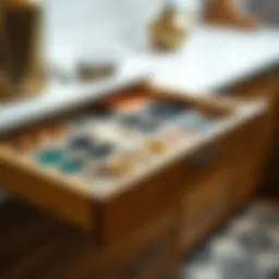 Elegant bead organizer drawer with assorted beads showcased