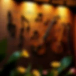 Elegant metal wall art depicting musical notes and instruments