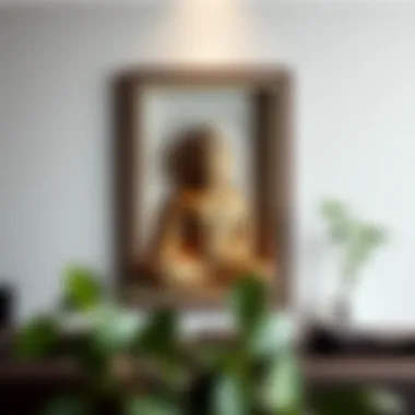 Stylish minimalist Zen Buddha wall art in a modern setting