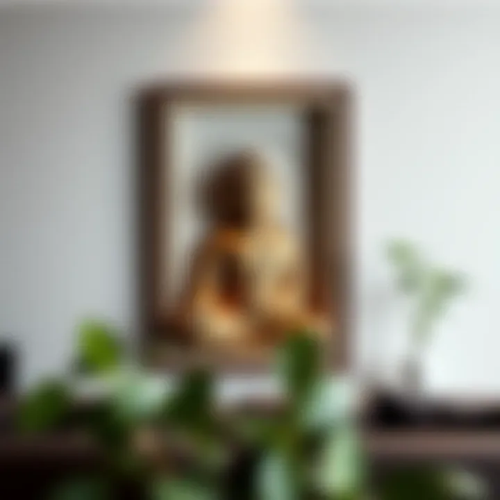 Stylish minimalist Zen Buddha wall art in a modern setting