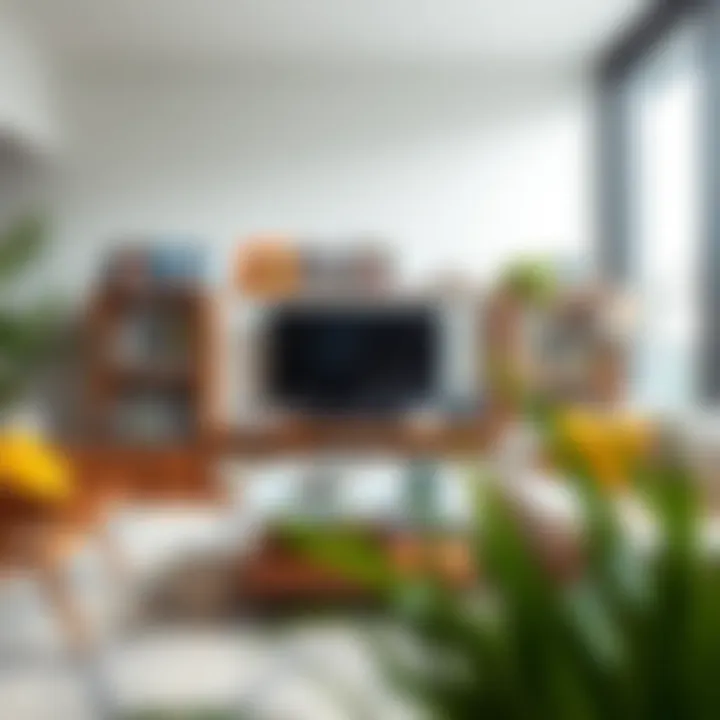 Vinyl Shelf in Modern Living Room Modern living room featuring vinyl album shelf integration