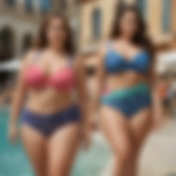 Stylish plus size swimwear collection on display