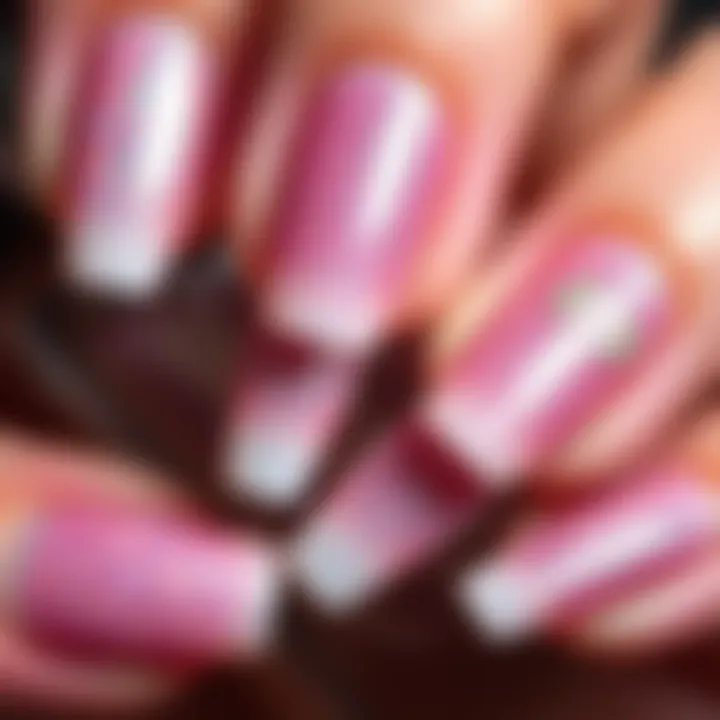 Different nail designs showcasing various shimmer finishes