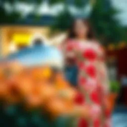 Stylish plus size summer dress in a vibrant pattern