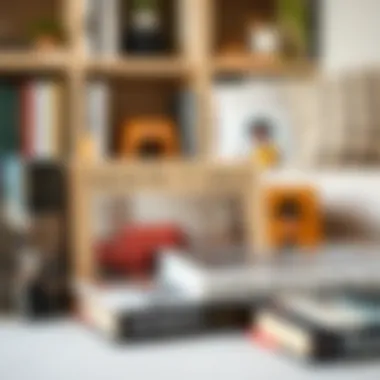 A collection of faux designer coffee table books showcasing various designs