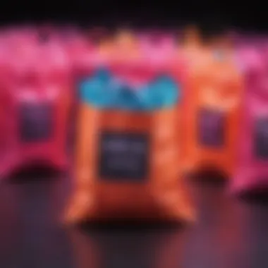 Neon Treat Bags in Event Setting Neon treat bags as part of an elegant event setting