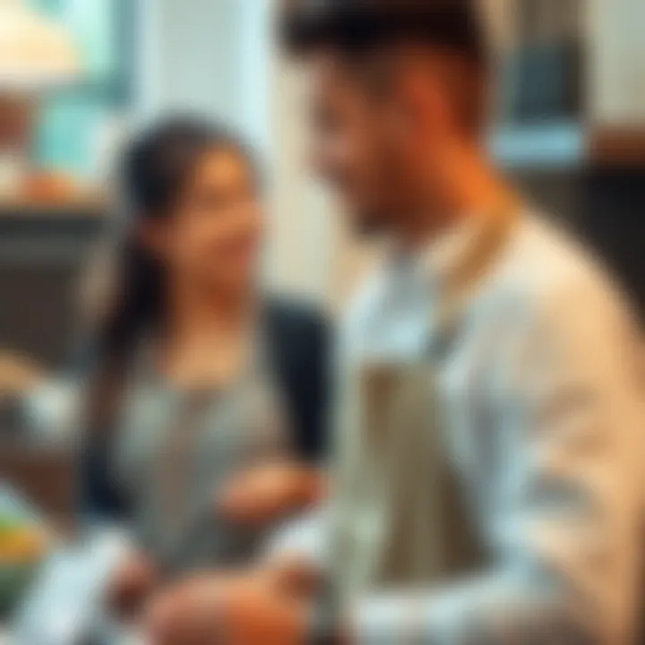 Couple sharing a moment in the kitchen, highlighting connection