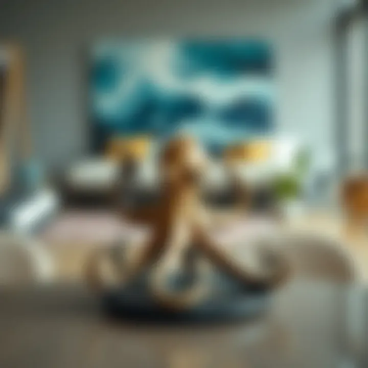 Stylish octopus jewelry holder displayed in a modern living space.