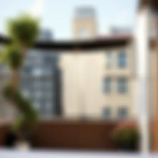 Elegant balcony clothes dryer in a modern urban setting