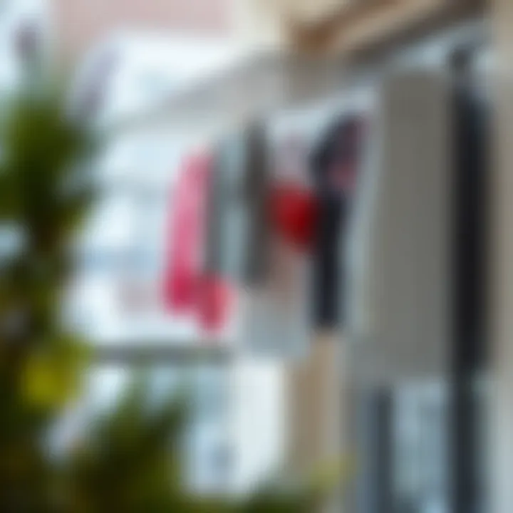 Close-up of a balcony clothes dryer highlighting its innovative design
