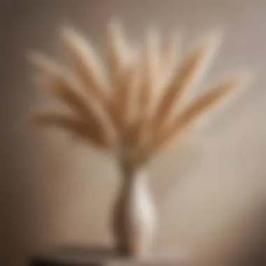Stylish Pampas Grass Display Elegant pampas grass arrangement in a decorative vase