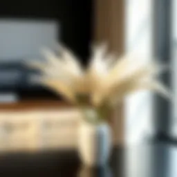 Elegant pampas grass arrangement in a minimalist vase
