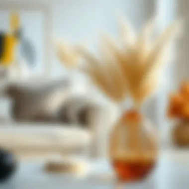 Pampas Grass in Modern Home Decor Modern vase highlighting pampas grass with vibrant decor