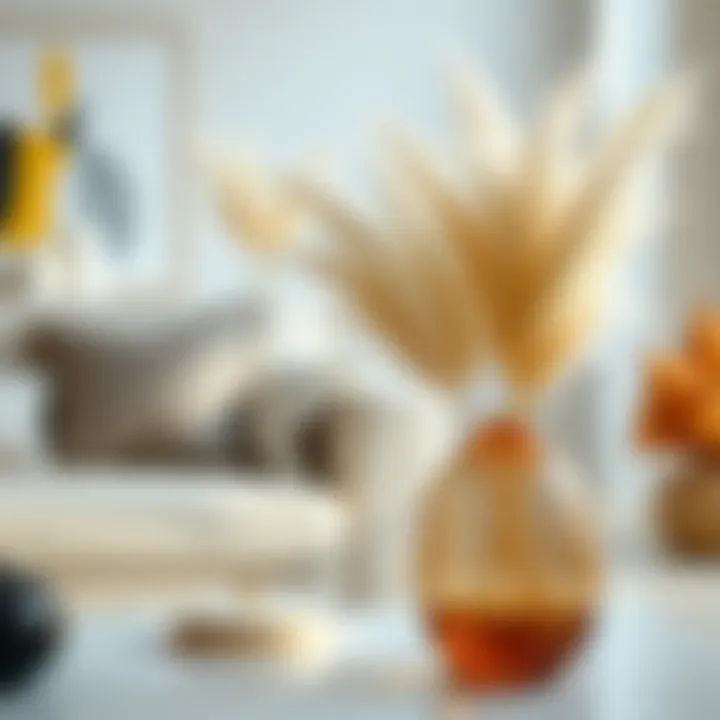 Pampas Grass in Modern Home Decor Modern vase highlighting pampas grass with vibrant decor