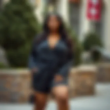 Confidence in Plus Size Fashion Confident model wearing a trendy plus size romper
