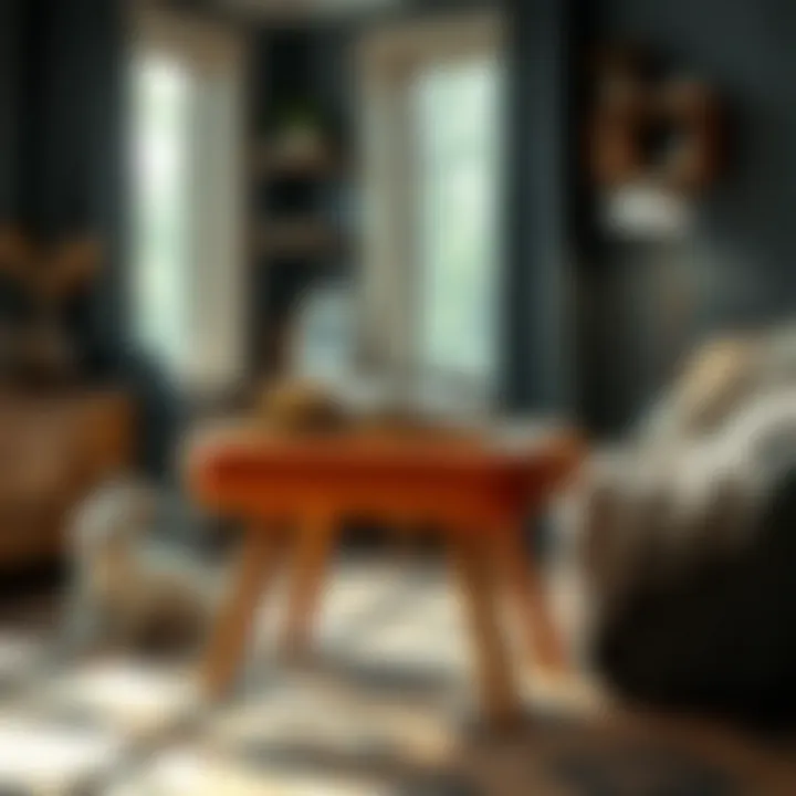 Versatile Foot Stool in a Cozy Reading Nook Versatile foot stool used in a cozy reading nook