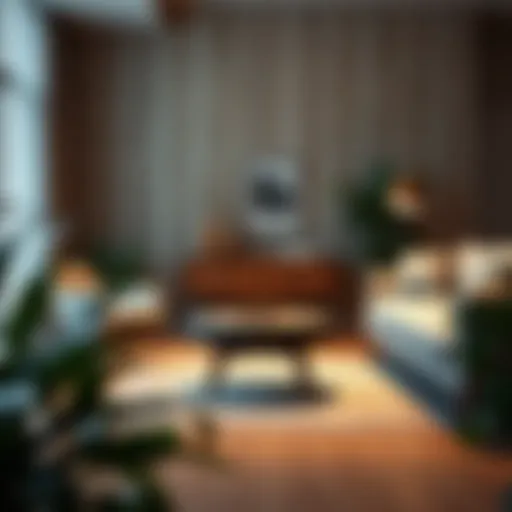 Chic Living Room with Modern Foot Stool Modern foot stool in a chic living room setting