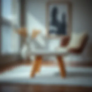 Stylish Foot Stool with Natural Materials in Minimalist Decor Stylish foot stool made from natural materials in a minimalist decor