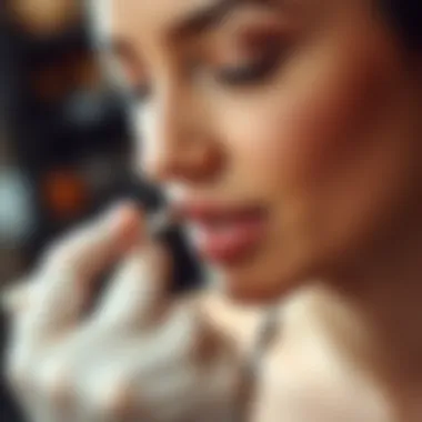 Precision in Makeup with Disposable Tools Professional makeup artist using disposable applicators for precise application.