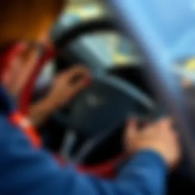 Step-by-step installation of a rhinestone steering wheel cover
