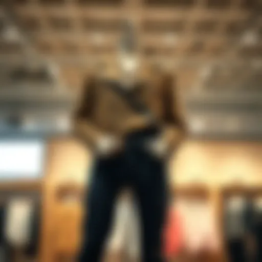 A stylish outfit displayed on a trendy mannequin, showcasing modern fashion trends.