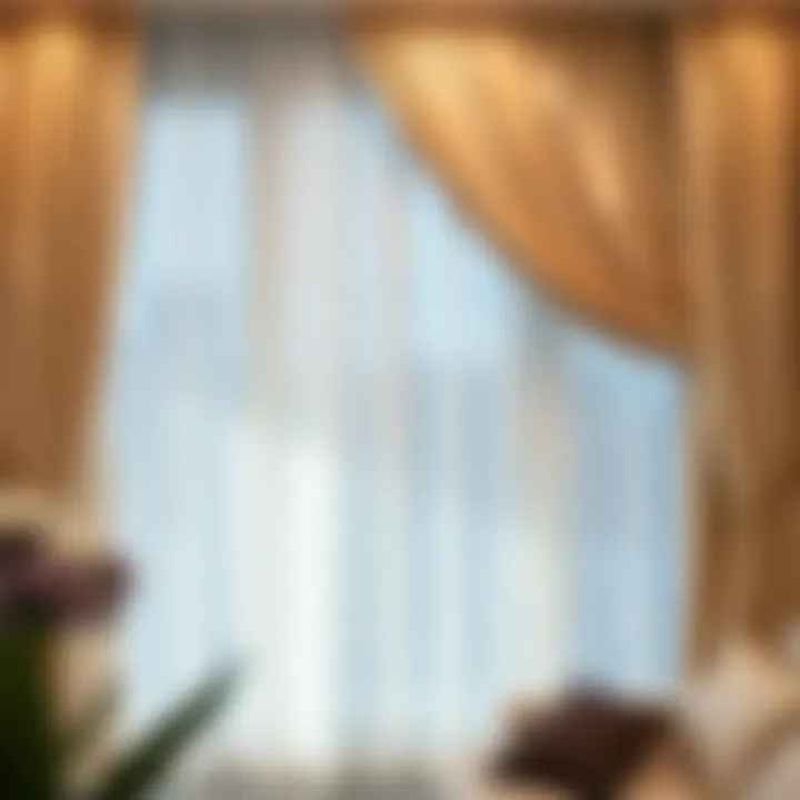 Luxurious Satin Curtain in a Modern Setting Luxurious satin curtain enhancing a modern interior