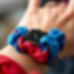 Chic scrunchie-style Apple Watch band in vibrant colors