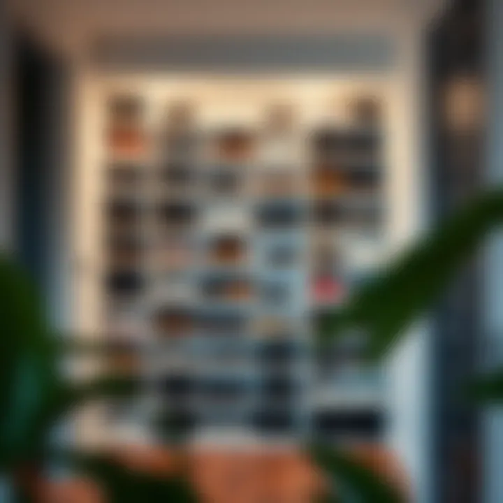 Efficient Use of Space with Shoe Shelving Shoe shelving unit maximizing space in a small entryway