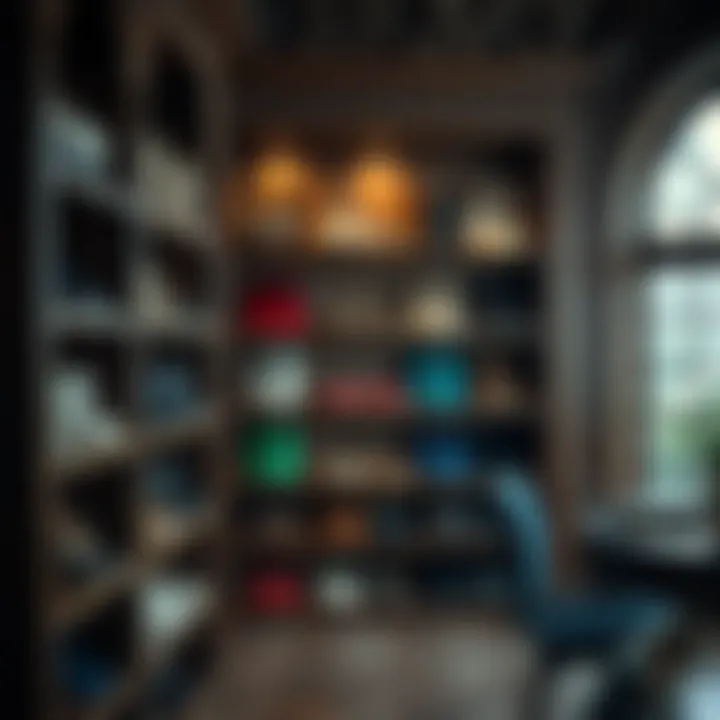 Ornate Craftsmanship in Shoe Shelving Ornate shoe shelving unit showcasing intricate woodwork