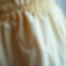 Close-up view of petite elastic waist pants showcasing fabric texture