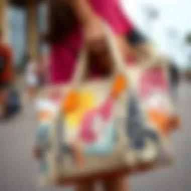Vibrant Artistic Canvas Bag Artistic representation of a canvas bag featuring vibrant sketches