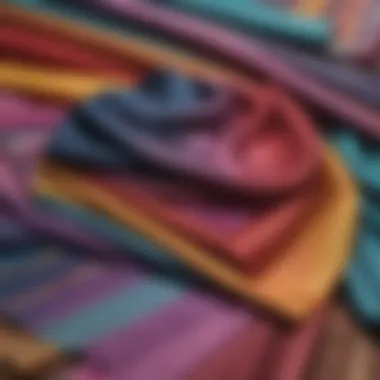 Colorful Fabric Choices Colorful fabric swatches showcasing diverse material options for plus size clothing