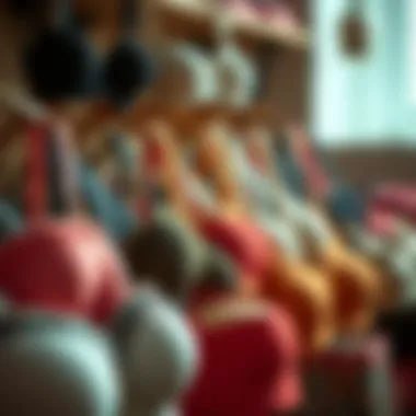 Diverse Bra Styles in an Organized Display Organized bra collection showcasing various styles and colors