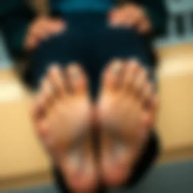 Flaunting Fake Toenails with Style A stylish individual flaunting their fake toenails in a casual setting.