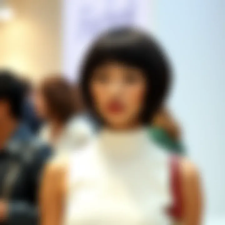 Synthetic Pixie Cut Wig at Fashion Event A stylish individual wearing a synthetic pixie cut wig at a fashion event.