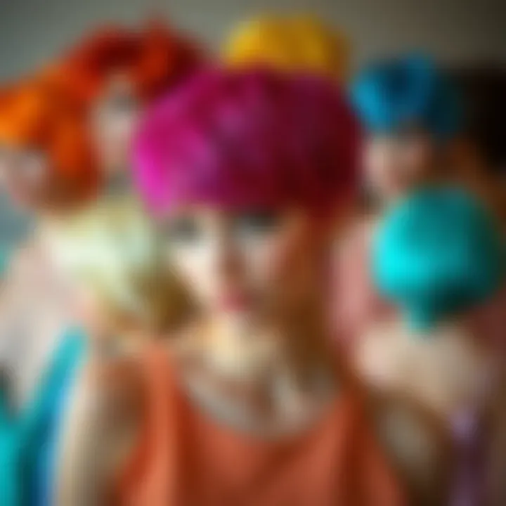Vibrant Styles of Synthetic Pixie Cut Wigs Diverse styles of synthetic pixie cut wigs showcased in vibrant colors.