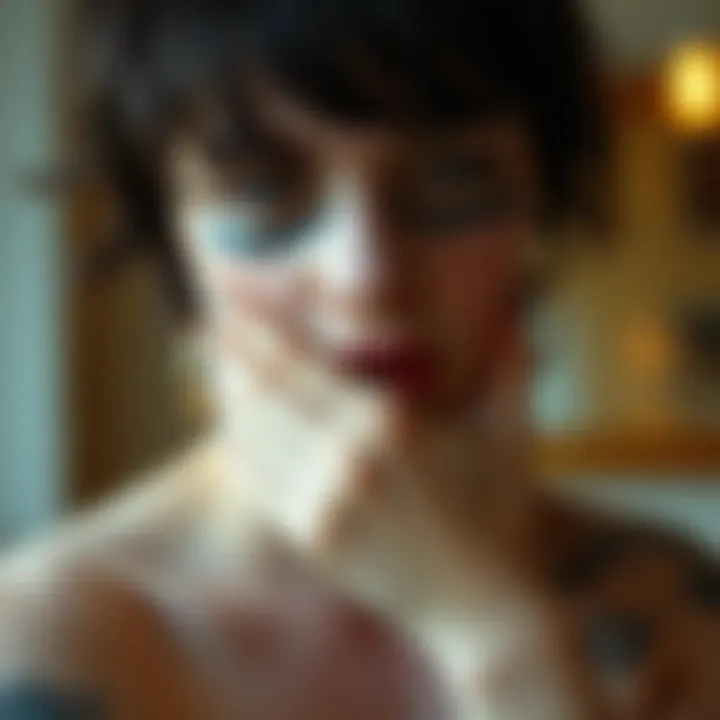 Artistic Use of Tattoo Concealing Tape Artistic application of tattoo concealing tape on skin.