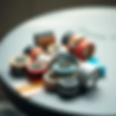 Diverse Range of Flaw Concealing Tapes Variety of flaw concealing tapes showcased on a stylish surface.