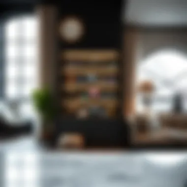 Stylish Display in Living Space Stylish gemstone display shelf in a contemporary living space