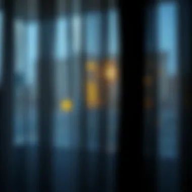 Close-up of sheer curtain materials and textures