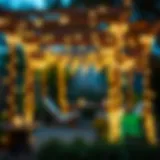 Outdoor Ambiance Enchanted by String Lights Enchanting outdoor space illuminated by string lights