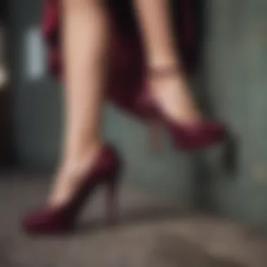 Styling Burgundy Heels with Outfits Burgundy heels paired with a fashionable outfit