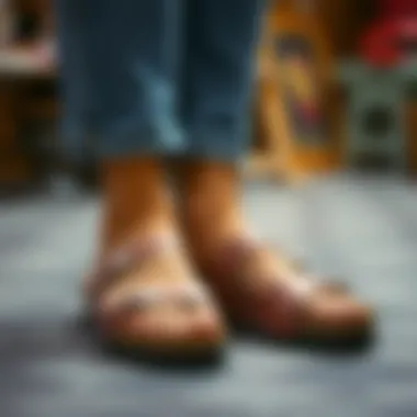 Craftsmanship and Quality Materials of Birkenstocks The craftsmanship behind embellished Birkenstocks highlighting quality materials