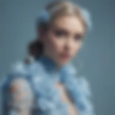 Fashion Accents in Ice Blue Fashion ensemble complemented by ice blue artificial floral accents