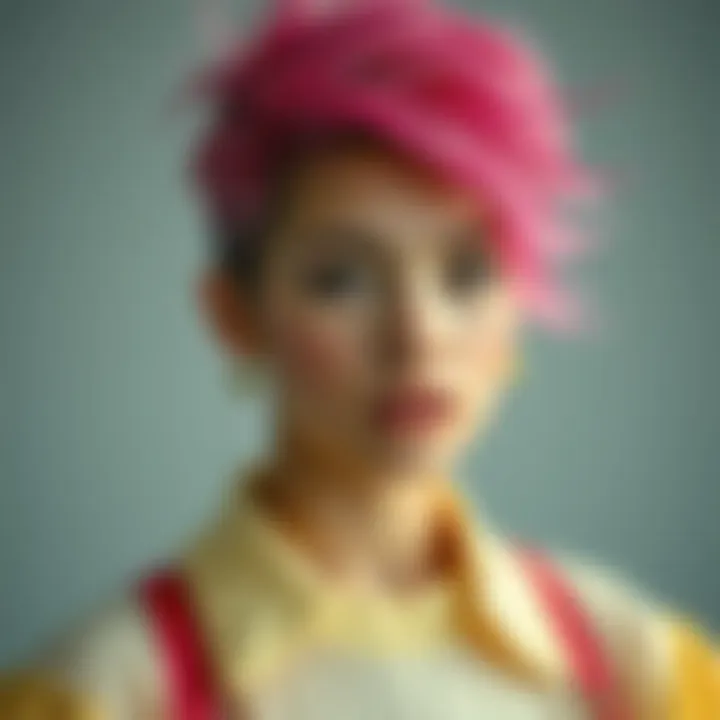 Diverse Hairstyles with Pink Tinsel Diverse hairstyles featuring pink tinsel as a statement