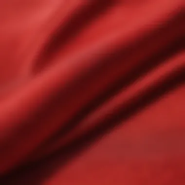 Luxurious Fabric Texture of Red Swimwear Close-up of luxurious fabric texture used in red swimwear