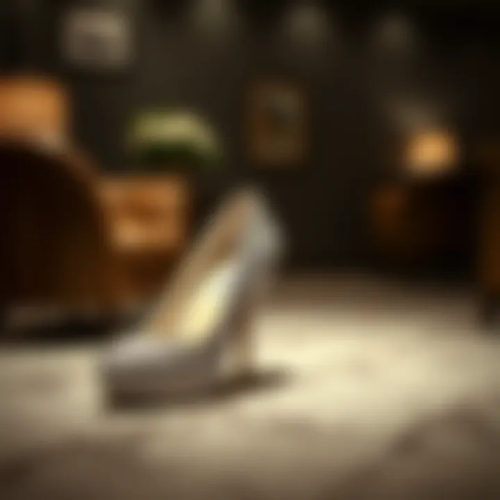 Comfortable Silver High Heel Shoes in Chic Setting Comfortable silver high heel shoes showcased in a chic setting