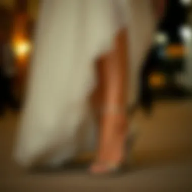 Stylish Prom Outfit with Silver High Heels Stylish prom outfit paired with silver high heels